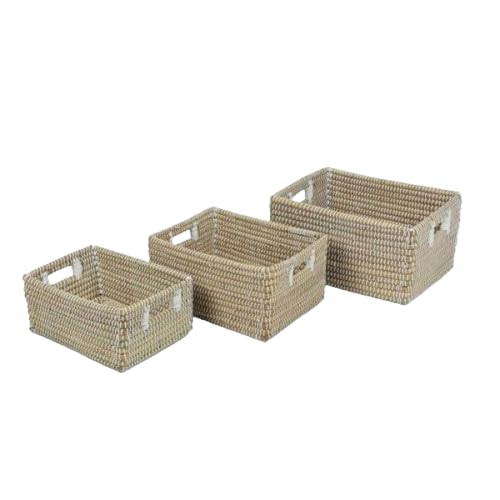 NATURAL LIVING " 3ER-SET FIZY-KÖRBE" AUS GRAS 35X25X16CM/40X30X20CM/45X35X24 von NATURAL LIVING