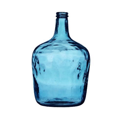 NATURAL LIVING VASE Dame Jeanne 10L Saphir AUS RECYCELTEM Glas D24,5CM X H40CM von NATURAL LIVING