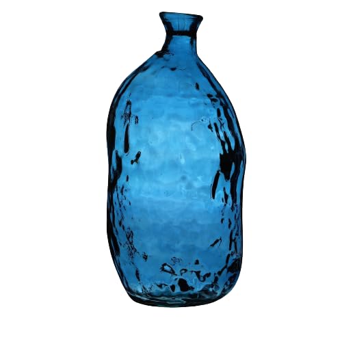 NATURAL LIVING VASE LEA 13,6L Saphir AUS RECYCELTEM Glas Durchmesser 25CM X H51CM von NATURAL LIVING