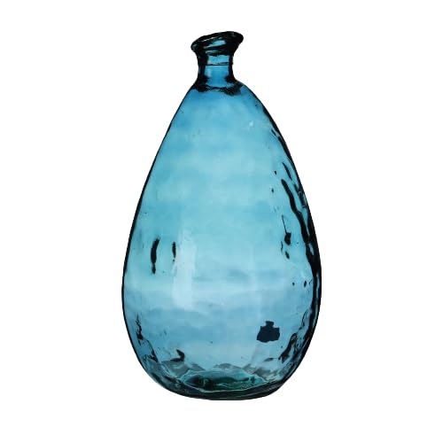 NATURAL LIVING VASE Lou 12L Saphir AUS RECYCELTEM Glas D25CM X H47CM von NATURAL LIVING