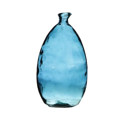 NATURAL LIVING VASE Lou 3,4L Saphir AUS RECYCELTEM Glas D17CM X H30CM von NATURAL LIVING