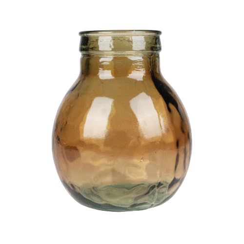 NATURAL LIVING VASE Louise 4L BERNSTEINFARBEN AUS RECYCELTEM Glas Durchmesser 20CM X H24CM von Urban Living