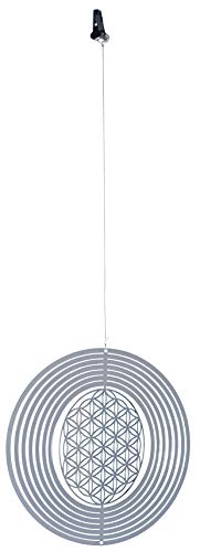 NATURE'S MELODY - Cosmo Windspiel BLUME DES LEBENS, ca. 5 Zoll / ca. 12 cm, silberfarben von Nature's Melody