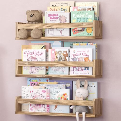 NATURE SUPPLIES Set mit 3 braunen schwebenden Regalen für die Wand, Kinder-Bücherregal für Schlafzimmer, Bücheraufbewahrung für Kinderzimmer, Regale für Spielzeug, hängende Holzregale zur Dekoration NATURE SUPPLIES Set mit 3 braunen schwebenden Regalen für die Wand, Kinder-Bücherregal für Schlafzimmer, Bücheraufbewahrung für Kinderzimmer, Regale für Spielzeug, hängende Holzregale zur Dekoration von NATURE SUPPLIES