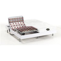Relaxbett elektrisch - Matratzen mit Memory Schaum & Bambus - LYSIS III von NATUREA - mit OKIN-Motor - 2 x 100 x 200 cm - Weiß von NATUREA