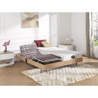 Relaxbett elektrisch - Matratzen mit Memory Schaum & Bambus - LYSIS III von NATUREA - mit OKIN-Motor - 2 x 90 x 200 cm - Holzfarben von NATUREA