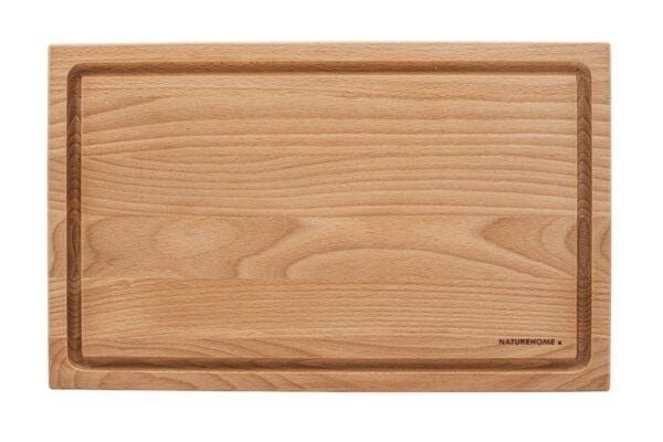 Eleganz und Funktionalität in Perfektion NATUREHOME Schneidebrett aus Buche mit Saftrille 40 x 25 x 2 cm von NATUREHOME