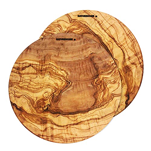 NATUREHOME 2er Set Pizzateller Holz rund 30cm Olivenholz massiv Holzteller für Pizza und Flammkuchen stapelbar lebensmittelechtes Holzgeschirr Käseplatte Servierplatte 2er Set NATUREHOME 2er Set Pizzateller Holz rund 30cm Olivenholz massiv Holzteller für Pizza und Flammkuchen stapelbar lebensmittelechtes Holzgeschirr Käseplatte Servierplatte 2er Set von NATUREHOME