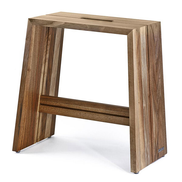 NATUREHOME Hocker Holz Nussbaum Massiv Design Läufer und Keichel Handarbeit von NATUREHOME