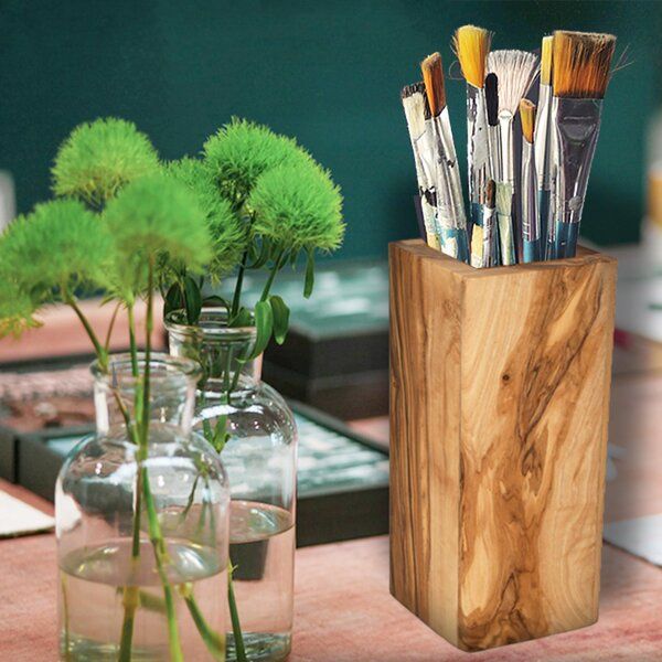 NATUREHOME Besteckhalter Stiftebox Pinselhalter Design aus Olivenholz NATUREHOME Besteckhalter Stiftebox Pinselhalter Design aus Olivenholz von NATUREHOME