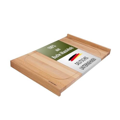 NATUREHOME Schneidebrett 60x40cm mit Saftrille und Anschlag aus zertifiziertem, Buchenhartholz – Beidseitig nutzbar, rutschfest und langlebig – extra großes Tranchierbrett für Fleisch, Brot und Gemüse NATUREHOME Schneidebrett 60x40cm mit Saftrille und Anschlag aus zertifiziertem, Buchenhartholz – Beidseitig nutzbar, rutschfest und langlebig – extra großes Tranchierbrett für Fleisch, Brot und Gemüse von NATUREHOME