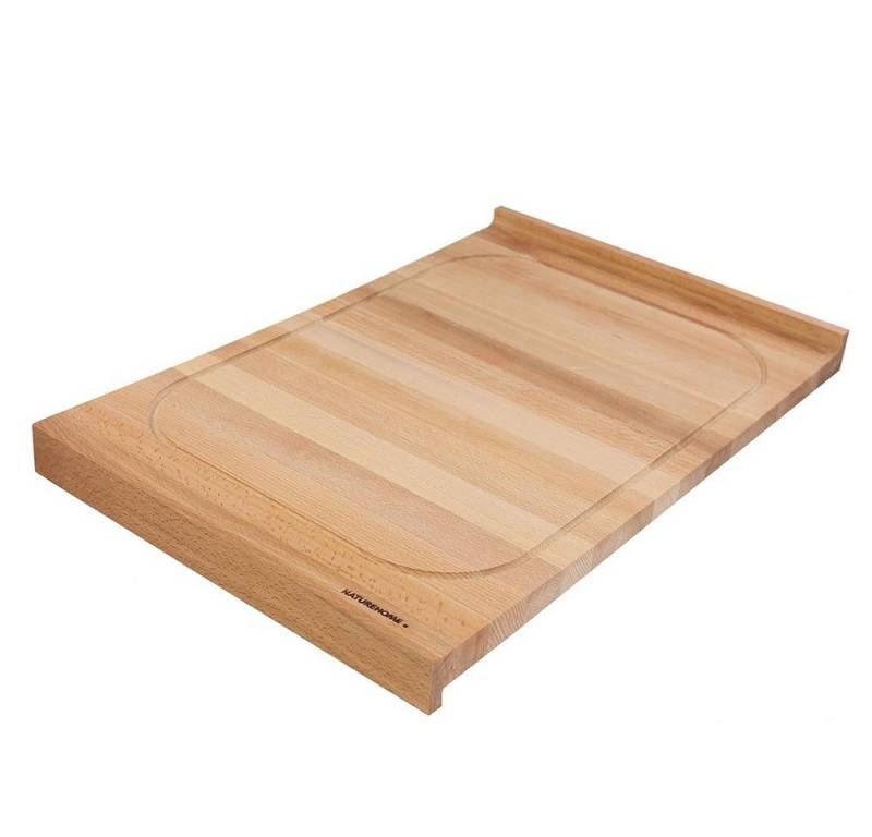 NATUREHOME Schneidebrett NATUREHOME Schneidebrett 60x40x4cm Tranchierbrett mit Saftrille, Holz, (1-St), Handarbeit, Massiv von NATUREHOME
