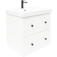 Naturel - Badezimmermöbel mit Naturwaschbecken Forli 60x45x46 cm glänzend weiß (FORLI60BIUVER) von NATUREL