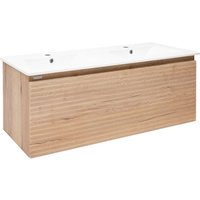 Naturel Badezimmermöbel mit Waschbecken Savona Natural 118x43x44,8 cm Halifax-Eiche matt (SAVONA120DH) von NATUREL