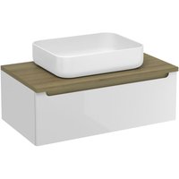 Naturel - Badezimmermöbel unter dem Waschbecken Natural Stilla 80x30x45 cm weiß (STILLAD08005DBK) von NATUREL