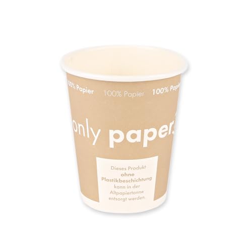NATUREStar Kaffeebecher Only Paper | Pappe, hellbraun, 200ml, 80mm, 92mm hellbraun 80mm 92mm 200ml von NATUREStar