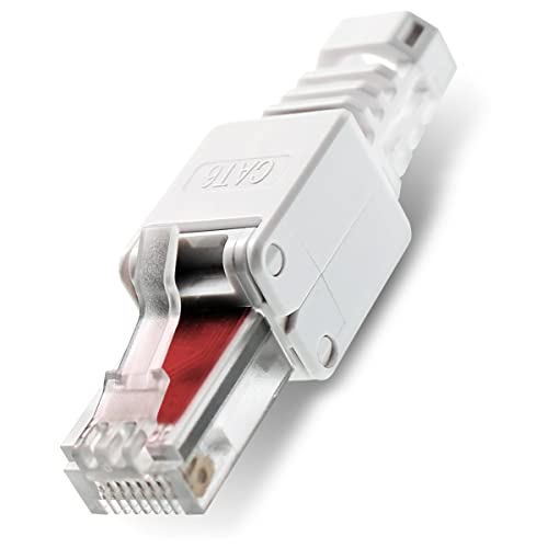 1 Stück Netzwerkstecker werkzeuglos RJ45 CAT6 LAN UTP Kabel Stecker ohne Werkzeug werkzeugfrei CAT5 CAT7 Verlegekabel Patchkabel Netzwerkkabel Toolless Modular Plug Connector Crimpstecker von NAUC