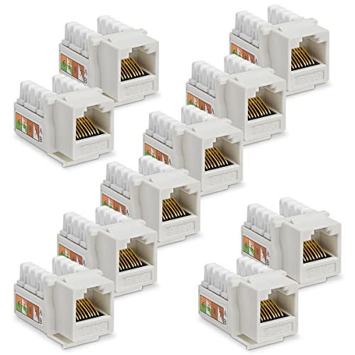 10x CAT6 Keystone RJ45 Modul Buchse 250 MHz werkzeuglos Kupplung Netzwerkkabel Einbaubuchse für Verlegekabel Patchpanel Netzwerkdose von NAUC