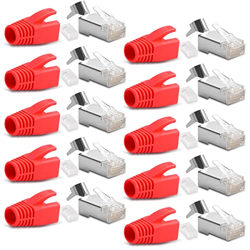 10x Netzwerkstecker CAT7 CAT6A CAT5 RJ45 LAN Netzwerk DSL Crimp Stecker vergoldete Kontakte Einführhilfe Knickschutz geschirmt AWG22/23 Verlegekabel 10x Netzwerkstecker CAT7 CAT6A CAT5 RJ45 LAN Netzwerk DSL Crimp Stecker vergoldete Kontakte Einführhilfe Knickschutz geschirmt AWG22/23 Verlegekabel von NAUC