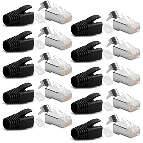 10x Netzwerkstecker CAT7 CAT6A CAT5 RJ45 LAN Netzwerk DSL Crimp Stecker vergoldete Kontakte Einführhilfe Knickschutz geschirmt AWG22/23 ProfiPatch 10x Netzwerkstecker CAT7 CAT6A CAT5 RJ45 LAN Netzwerk DSL Crimp Stecker vergoldete Kontakte Einführhilfe Knickschutz geschirmt AWG22/23 ProfiPatch von NAUC