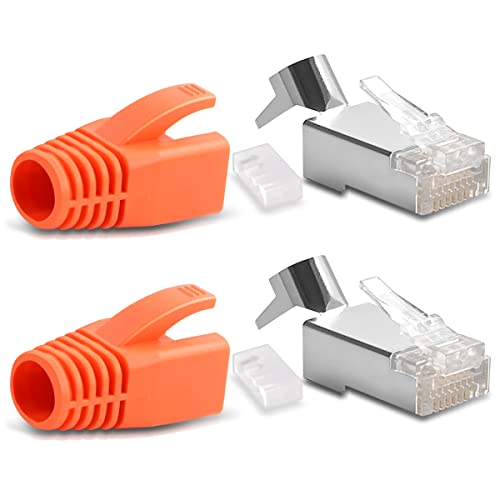 2X Netzwerkstecker CAT7 CAT6A CAT5 RJ45 LAN Netzwerk DSL Crimp Stecker vergoldete Kontakte Einführhilfe Knickschutz geschirmt AWG22/23 ProfiPatch 2X Netzwerkstecker CAT7 CAT6A CAT5 RJ45 LAN Netzwerk DSL Crimp Stecker vergoldete Kontakte Einführhilfe Knickschutz geschirmt AWG22/23 ProfiPatch von NAUC