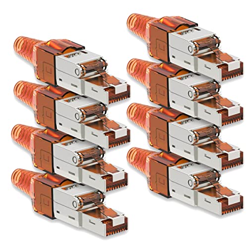 NAUC CAT 7 RJ45 Netzwerkstecker - 8X RJ45 Stecker Steckverbinder - mit Zugentlastung - geschirmt - werkzeuglos - CAT 7 CAT7 LAN Netzwerkkabel Stecker NAUC CAT 7 RJ45 Netzwerkstecker - 8X RJ45 Stecker Steckverbinder - mit Zugentlastung - geschirmt - werkzeuglos - CAT 7 CAT7 LAN Netzwerkkabel Stecker von NAUC