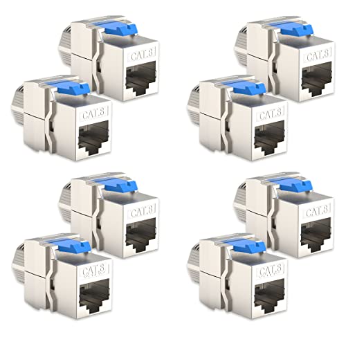 NAUC 8x CAT8 Keystone RJ45 Modul Buchse 2000 MHz 40Gbit vollgeschirmt werkzeuglos Kupplung Netzwerkkabel Einbaubuchse für Verlegekabel Patchpanel Netzwerkdose NAUC 8x CAT8 Keystone RJ45 Modul Buchse 2000 MHz 40Gbit vollgeschirmt werkzeuglos Kupplung Netzwerkkabel Einbaubuchse für Verlegekabel Patchpanel Netzwerkdose von NAUC