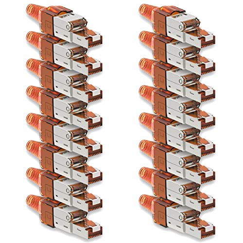 NAUC CAT 7 RJ45 Netzwerkstecker - 16x RJ45 Stecker Steckverbinder - mit Zugentlastung - geschirmt - werkzeuglos - CAT 7 CAT7 LAN Netzwerkkabel Stecker NAUC CAT 7 RJ45 Netzwerkstecker - 16x RJ45 Stecker Steckverbinder - mit Zugentlastung - geschirmt - werkzeuglos - CAT 7 CAT7 LAN Netzwerkkabel Stecker von NAUC