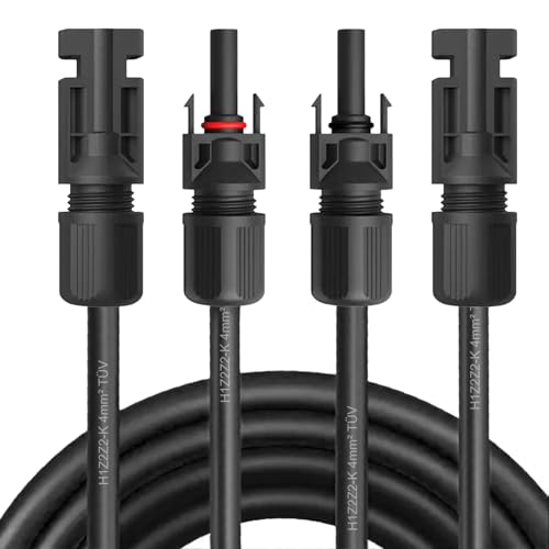 NAUC Solar Verlängerungskabel für Solarpanel - Solarstecker Solarkabel für Solarmodule - Photovoltaik-Stecker - Kabel 4 mm² / 6 mm² - TÜV, Kabelquerschnitt:4mm², Länge:2X 1m incl. Stecker NAUC Solar Verlängerungskabel für Solarpanel - Solarstecker Solarkabel für Solarmodule - Photovoltaik-Stecker - Kabel 4 mm² / 6 mm² - TÜV, Kabelquerschnitt:4mm², Länge:2X 1m incl. Stecker von NAUC
