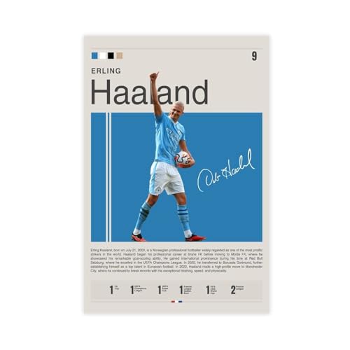 NAUEHG Erling Haaland Poster auf Leinwand, Wandkunst, Dekordruck, Bild Gemälde für Wohnzimmer, Schlafzimmer, Dekoration, 20 x 30 cm NAUEHG Erling Haaland Poster auf Leinwand, Wandkunst, Dekordruck, Bild Gemälde für Wohnzimmer, Schlafzimmer, Dekoration, 20 x 30 cm von NAUEHG