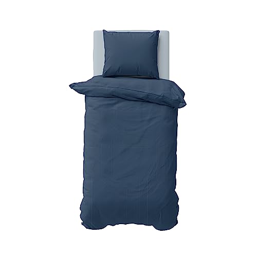 NAUTICA Home Solid Twinforce Indigo- BETTWÄSCHE Set -155X220 Bettbezug +80X80 Kissenbezug von NAUTICA