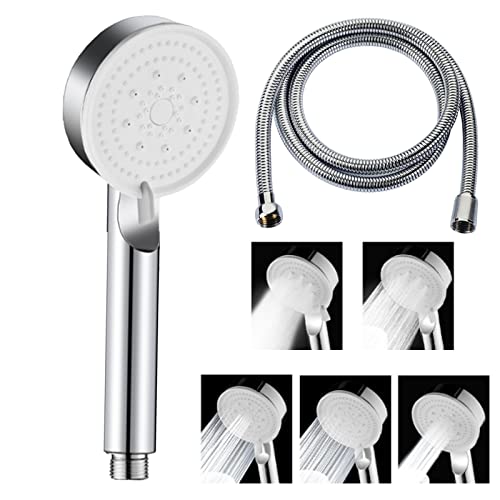 Duschkopf mit Schlauch 1.5m，Sparduschkopf wassersparend,Duschkopf hochdruck,5 Strahlarten - praktischer Duschkopf von NAUXIU