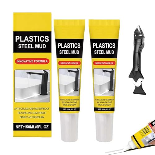 Multifunctional Waterproof White，wasserfeste Weiße Dichtungsmasse，Stärker Haftende Dichtungsmasse for Küche Und Bad, Dichtungsmasse-Set for Waschbecken, Fenster Und Wc (2PCS)-2pcs von NAUXIU