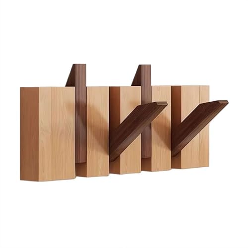 NAUXIU Wandmontierte Klaviergarderobe, Garderobenleiste, Wandhalterung, herunterklappbare Hakenleiste, 4 Haken, Eingangs-Wandkunsthaken, aus Akazienholz NAUXIU Wandmontierte Klaviergarderobe, Garderobenleiste, Wandhalterung, herunterklappbare Hakenleiste, 4 Haken, Eingangs-Wandkunsthaken, aus Akazienholz von NAUXIU