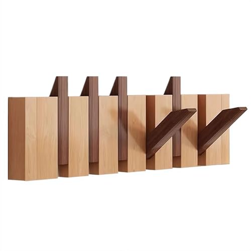NAUXIU Wandmontierte Klaviergarderobe, Garderobenleiste, Wandhalterung, herunterklappbare Hakenleiste, 6 Haken, Eingangs-Wandkunsthaken, aus Akazienholz NAUXIU Wandmontierte Klaviergarderobe, Garderobenleiste, Wandhalterung, herunterklappbare Hakenleiste, 6 Haken, Eingangs-Wandkunsthaken, aus Akazienholz von NAUXIU