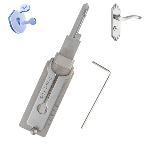 Hauptschlüssel für den haushalt,Schlüsseldecoder 2 in 1,Schlüsseldecoder Aus Edelstahl,stainless Steel Key Decoder,schlüsseldekoder,türschloss Öffner Pick,schlossöffnungswerkzeug, Autoschlüsselleser von NAUXIU