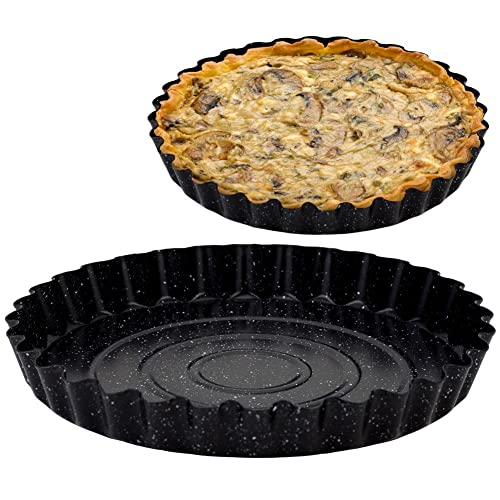 NAVA Kuchenform Backform für Tarten Quiches NATURE mit Granitbeschichtung 28 cm von NAVA