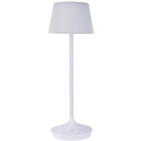 Tischlampe Außenlampe Tischleuchte LED Akku Touchdimmer weiß Gartenlampe H 38 cm von NAVE