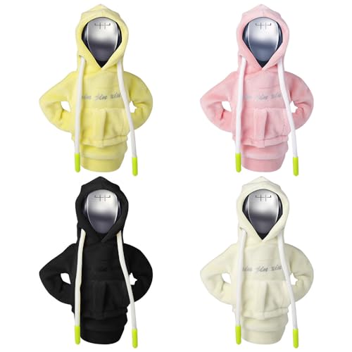 NAVESO Schalthebel Hoodie, 4 Stück Auto Schaltknauf Abdeckung Hoodie, Mini Hoodie für Gangschaltung, Lustige Schaltknauf Hoodie, Auto Hoodie Schaltknauf, Schaltknauf Überzug Universal, Auto Dekoration von NAVESO