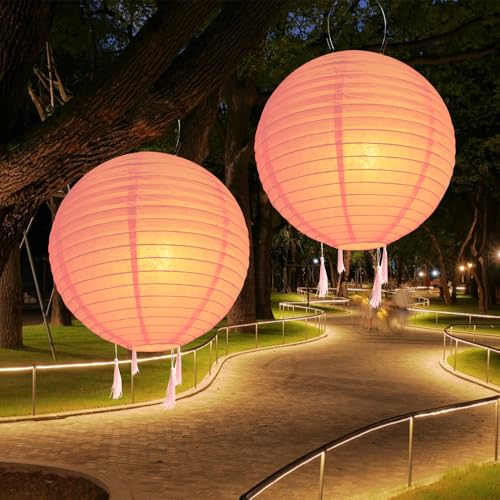 NAVESO Solar Lampions Außen Wetterfest Rosa, 2 Stück 20cm Lampions LED Solar, Solar Lampions Outdoor mit 4 Quasten, Solarlampen Lampions, Gartenlaterne Hängend, Solar Beleuchtung Laterne, Balkon Deko NAVESO Solar Lampions Außen Wetterfest Rosa, 2 Stück 20cm Lampions LED Solar, Solar Lampions Outdoor mit 4 Quasten, Solarlampen Lampions, Gartenlaterne Hängend, Solar Beleuchtung Laterne, Balkon Deko von NAVESO
