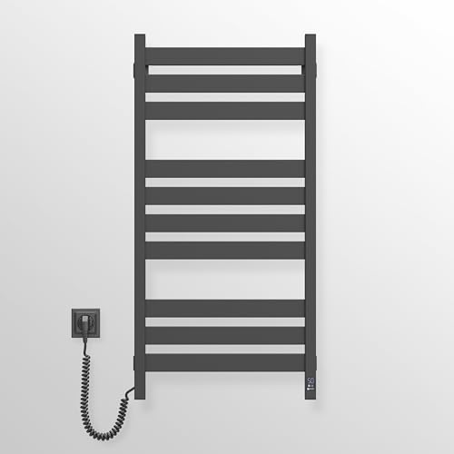 Elektrischer Handtuchhalter Black Largo 500x1000 mit Sensor Links - Modernes Design in Schwarz, Elektrischer Handtuchwärmer, Langhaltend und Widerstandsfähig, mit Linksseitigem Sensor von NAVIN
