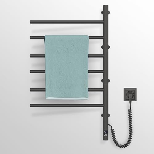 NAVIN Arabesque Elektrischer Handtuchwärmer - Weiß 480x800 Sensorsteuerung 180 Grad drehbare Querstangen für Flexible Konfiguration und beidseitige Orientierung (Schwarz, 480x800) von NAVIN