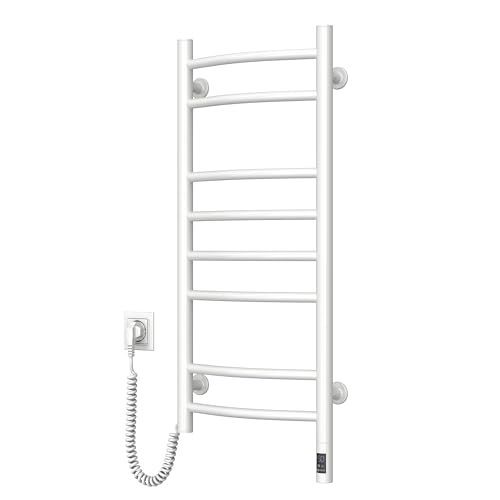 NAVIN Elektrischer Handtuchtrockner Camellia 360x800 Sensor – Weiß, Zeitschaltuhr, Thermostat, Touch Control, energiesparend, langlebiger Carbonstahl, gebogener Handtuchhalter, Linkes Stromkabel NAVIN Elektrischer Handtuchtrockner Camellia 360x800 Sensor – Weiß, Zeitschaltuhr, Thermostat, Touch Control, energiesparend, langlebiger Carbonstahl, gebogener Handtuchhalter, Linkes Stromkabel von NAVIN