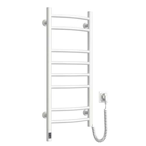NAVIN Elektrischer Handtuchtrockner Camellia 360x800 Sensor – Weiß, Zeitschaltuhr, Thermostat, Touch Control, energiesparend, langlebiger Carbonstahl, gebogener Handtuchhalter, Rechtes Stromkabel NAVIN Elektrischer Handtuchtrockner Camellia 360x800 Sensor – Weiß, Zeitschaltuhr, Thermostat, Touch Control, energiesparend, langlebiger Carbonstahl, gebogener Handtuchhalter, Rechtes Stromkabel von NAVIN