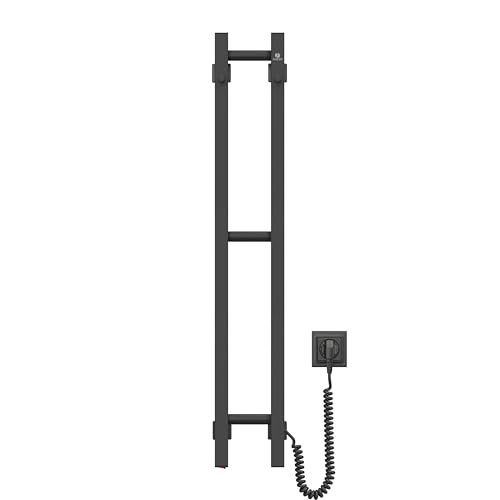 NAVIN Elektrischer Handtuchtrockner Silouette Quadro 160x1000 - Schwarz aus robustem Kohlenstoffstahl mit Pulverbeschichtung, Quadratische Stangen - Perfekt für schmale und Tiefe Nischen NAVIN Elektrischer Handtuchtrockner Silouette Quadro 160x1000 - Schwarz aus robustem Kohlenstoffstahl mit Pulverbeschichtung, Quadratische Stangen - Perfekt für schmale und Tiefe Nischen von NAVIN