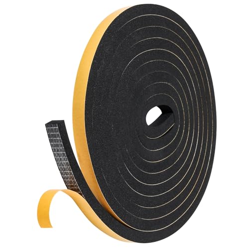 Dichtband Selbstklebend Gummidichtung 12mm x 10mm, NAVK 4m Dichtungsband für Tür Fenster Bad Dusche, Anti Kälte-Wind Lärm und Kollision -Schwarz von NAVK