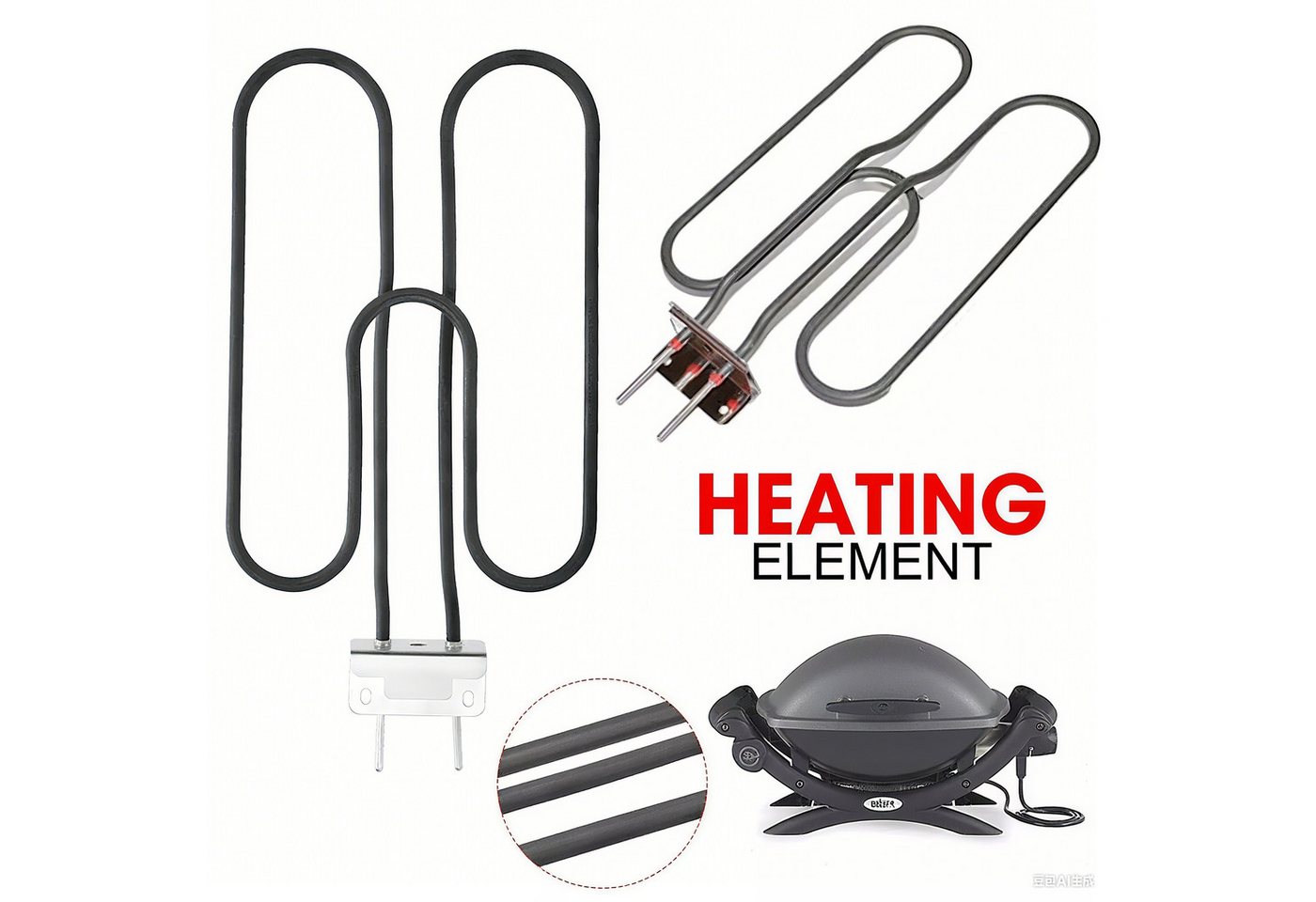 NAVPLUS Warmhalte-Grillrost Für Weber 80342,80343,65620,Q1400,Q140 Heizelement Oberhitze Grill (1-St) von NAVPLUS