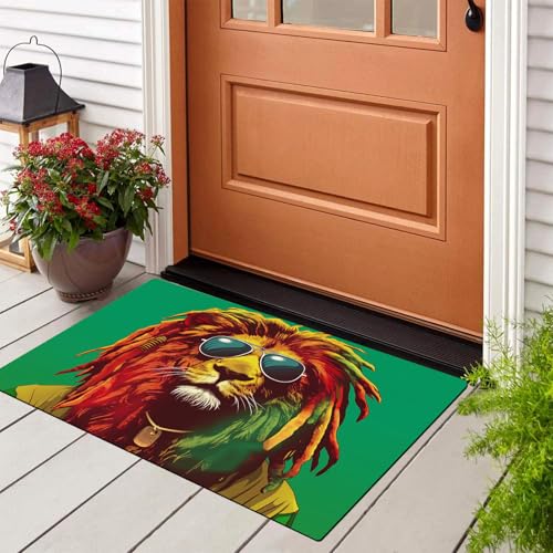 NAWVNMI 60 X 90 cm,Fußmatte Für Den Innenbereich Mit Tiermotiven,rutschfeste Fußmatten Mit Löwen-,Yak- Und Tiger-Aufdruck,Maschinenwaschbar,Kleiner Teppich Für Vorder- Und Hintertür,Küche,Badezi von NAWVNMI