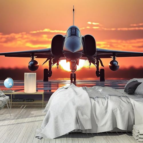 NAWVNMI Peel And Stick Wallpaper Flugzeug-Kampfflugzeug Selbstklebender Wandaufkleber Bild Art Decor Gemälde 200x140cm Wohnzimmer Schlafzimmer Wandsticker Home Dekor Selbstklebend von NAWVNMI