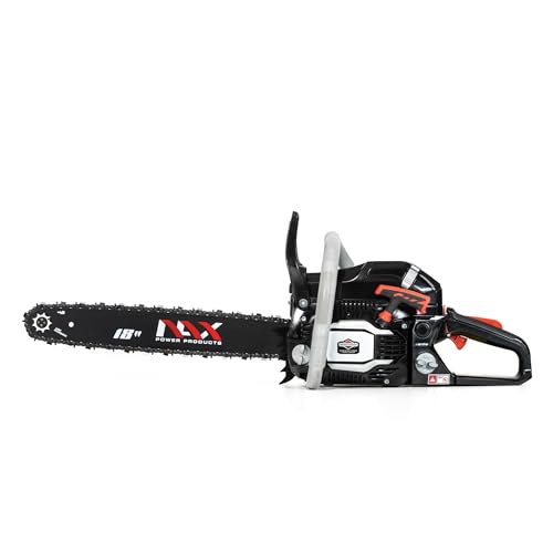 NAX POWER PRODUCTS Benzin Kettensäge 400C, 51.5 cm3 2-Takt Motorkettensäge, 1.8 kW Benzinkettensäge, Motorsäge Führungsschiene 18"-45cm, Anti-Rückschlag-System, Briggs & Stratton Motor NAX POWER PRODUCTS Benzin Kettensäge 400C, 51.5 cm3 2-Takt Motorkettensäge, 1.8 kW Benzinkettensäge, Motorsäge Führungsschiene 18"-45cm, Anti-Rückschlag-System, Briggs & Stratton Motor von NAX